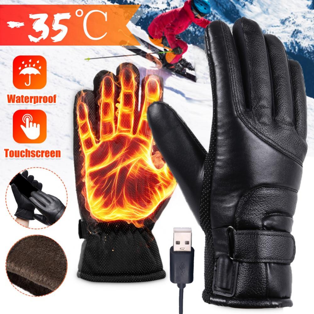 Portable Battery Heating Thermal Waterproof Touchscreen Gloves For Man Women
