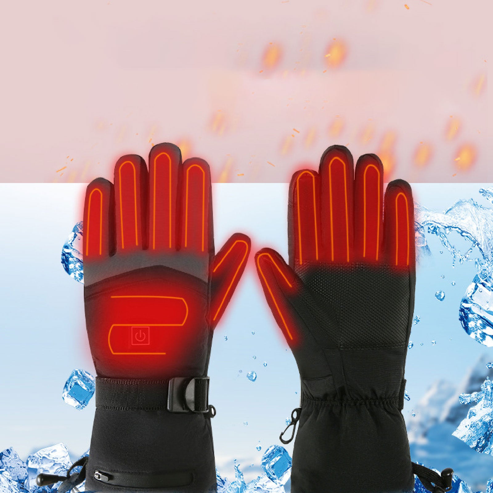 Heating Warm Gloves Electric Ski Gloves 3 Level Temperature Control For Climbing Skiing