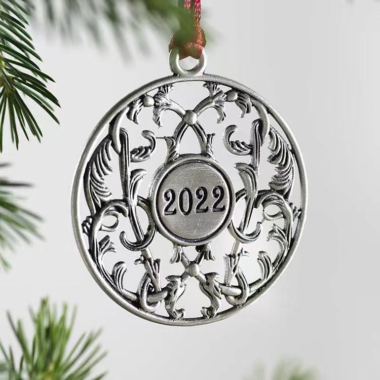 Solid Pewter Christmas Tree Ornament DIY Craft Hanging Decoration Home Party