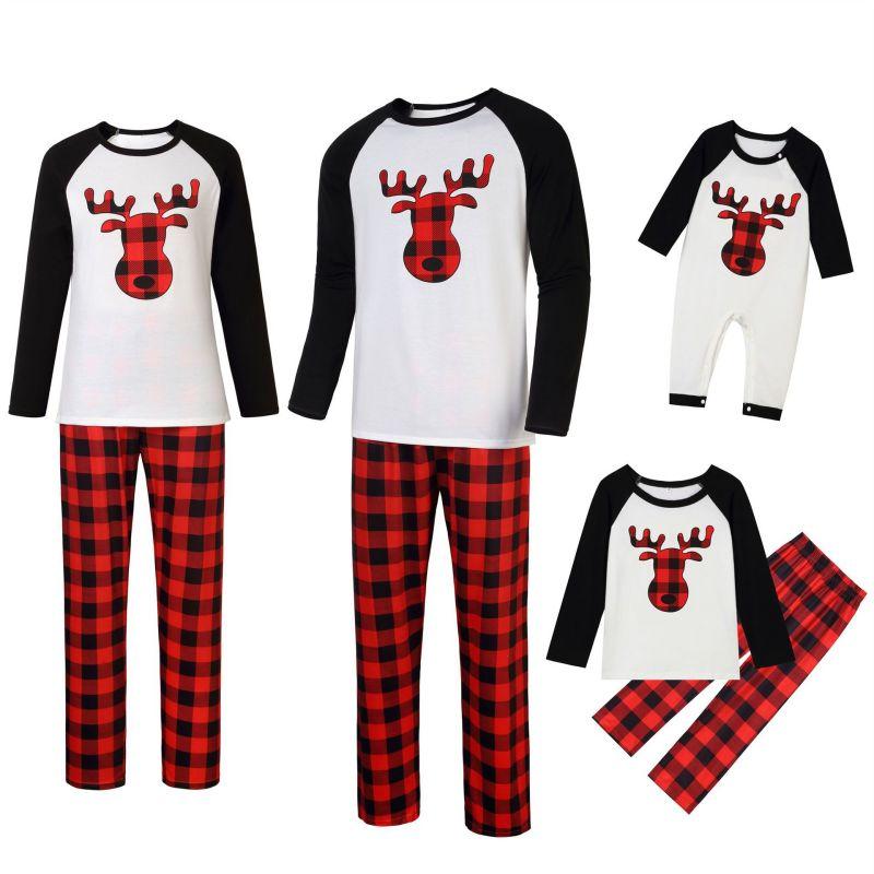Buffalo Plaid Family Pajamas Reindeer Sleepwear