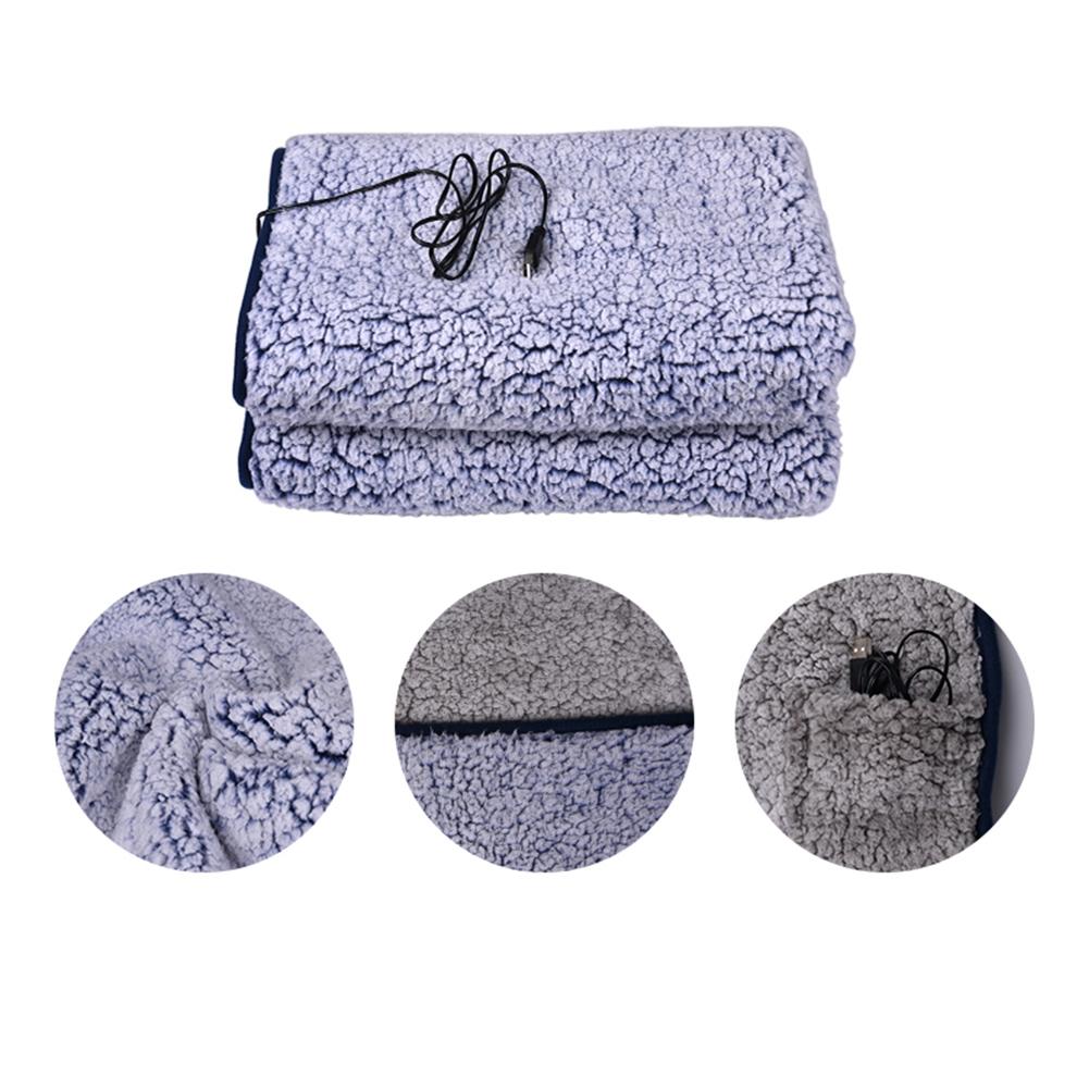 Heated Blanket Double-sided Cotton Velvet Electric USB Blanket Machine Washable For Home Travel Office
