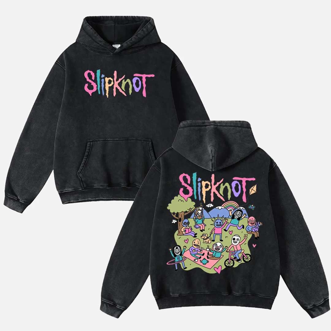 Tidense Slipknot Wash Hooded Sweatshirt