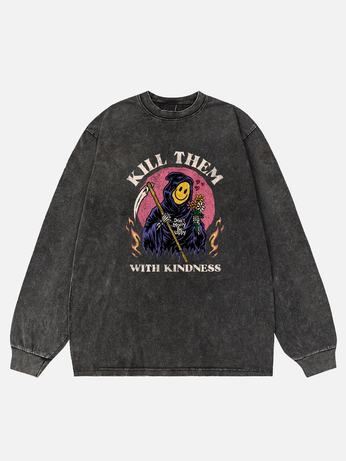 Tidense Kill Them With Kindness Washed Long Sleeve T-Shirt