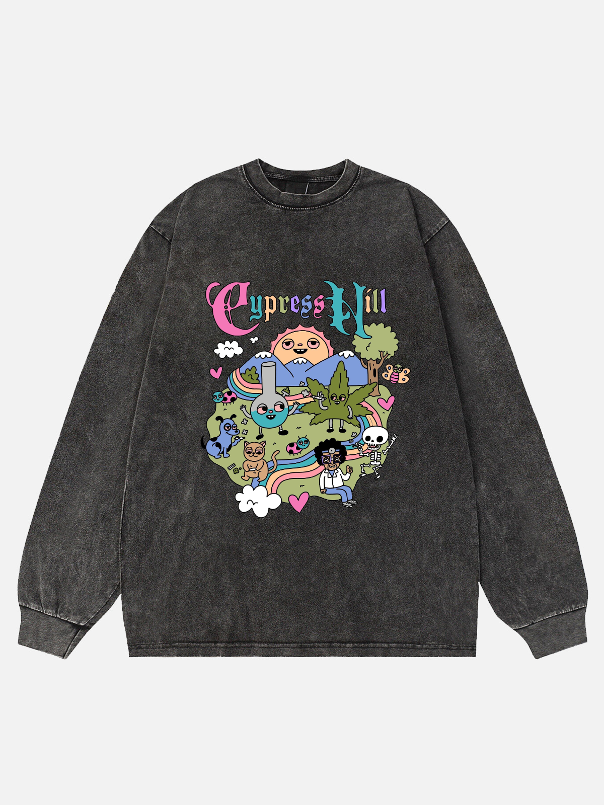 Cypress Hill - Happy Time Washed Long Sleeve T-Shirt