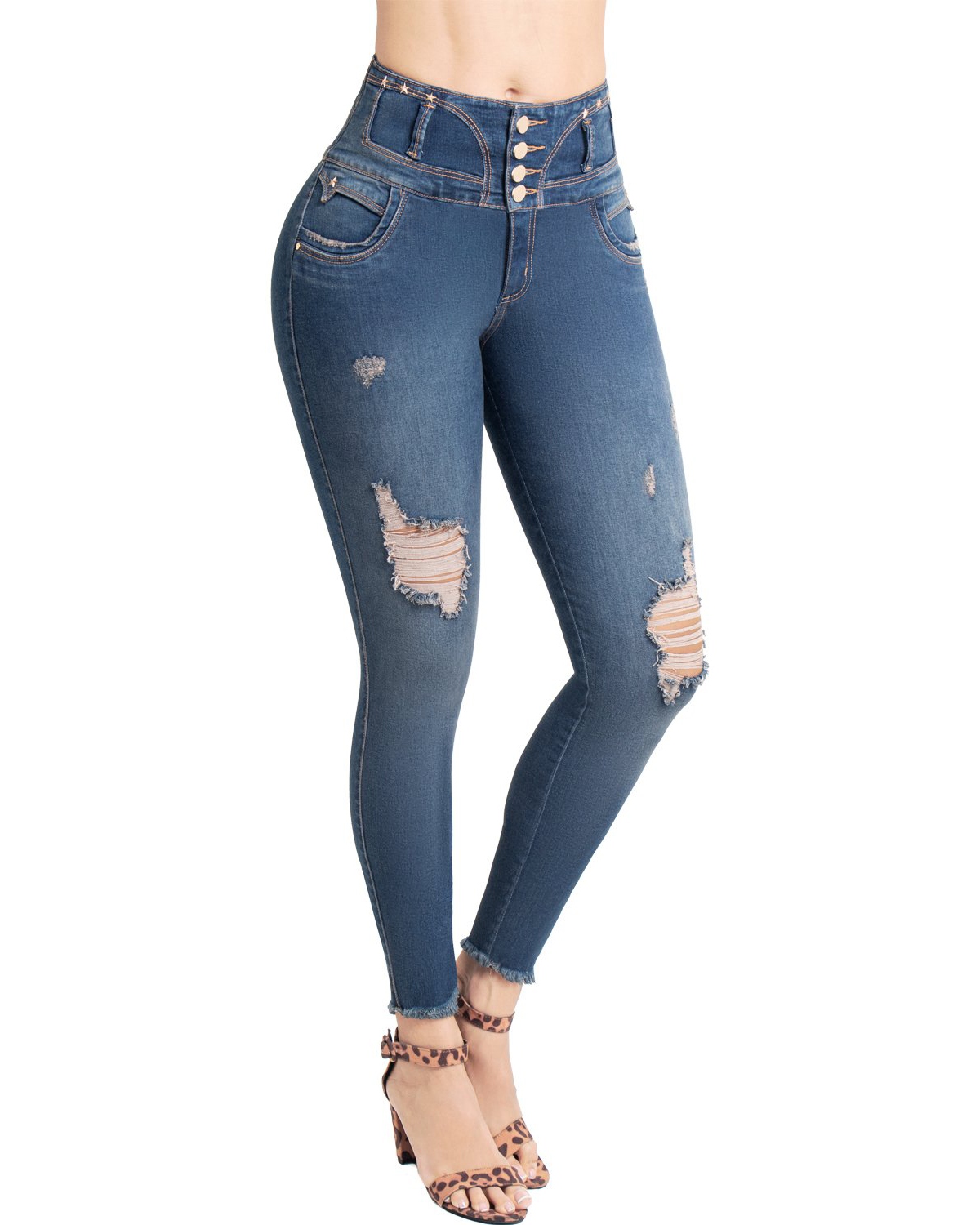 Jeans Con Faja Interna Levanta Cola