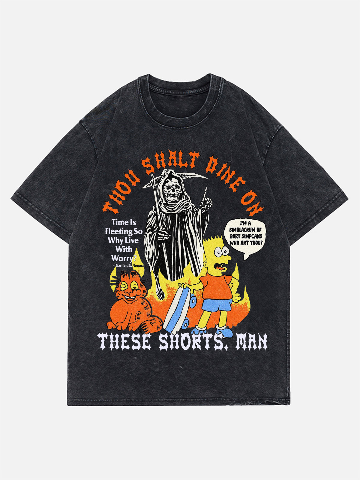 Thou Shalt Dine On These Shorts Man Wash Denim T-Shirt