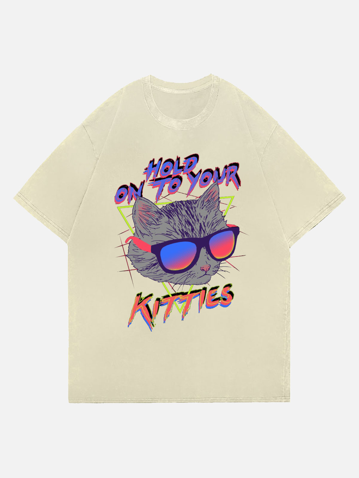 Hold On To Your Kitties Wash Denim T-Shirt