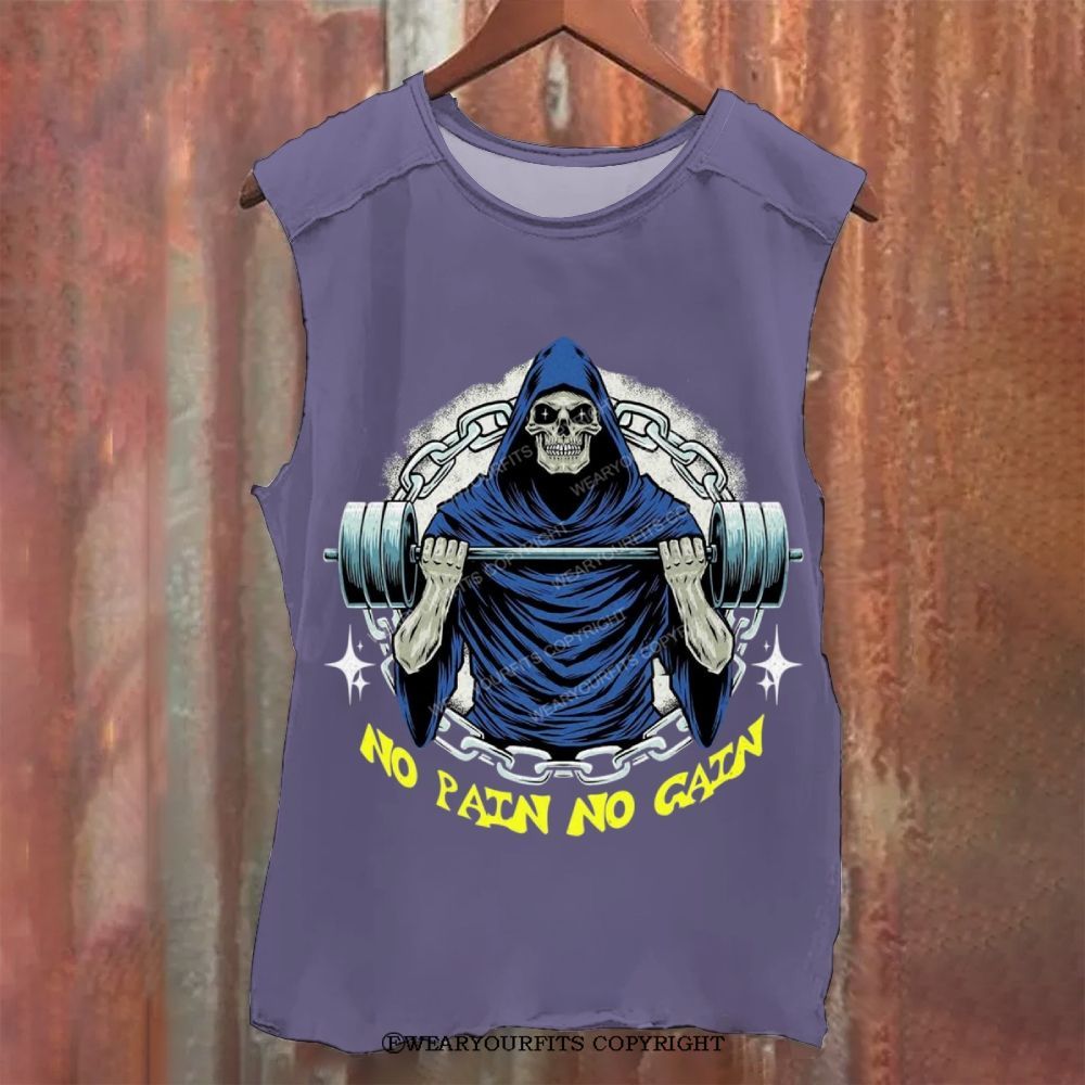 No Pain No Gain Unisex Washed Gym Tank Wearyourfits