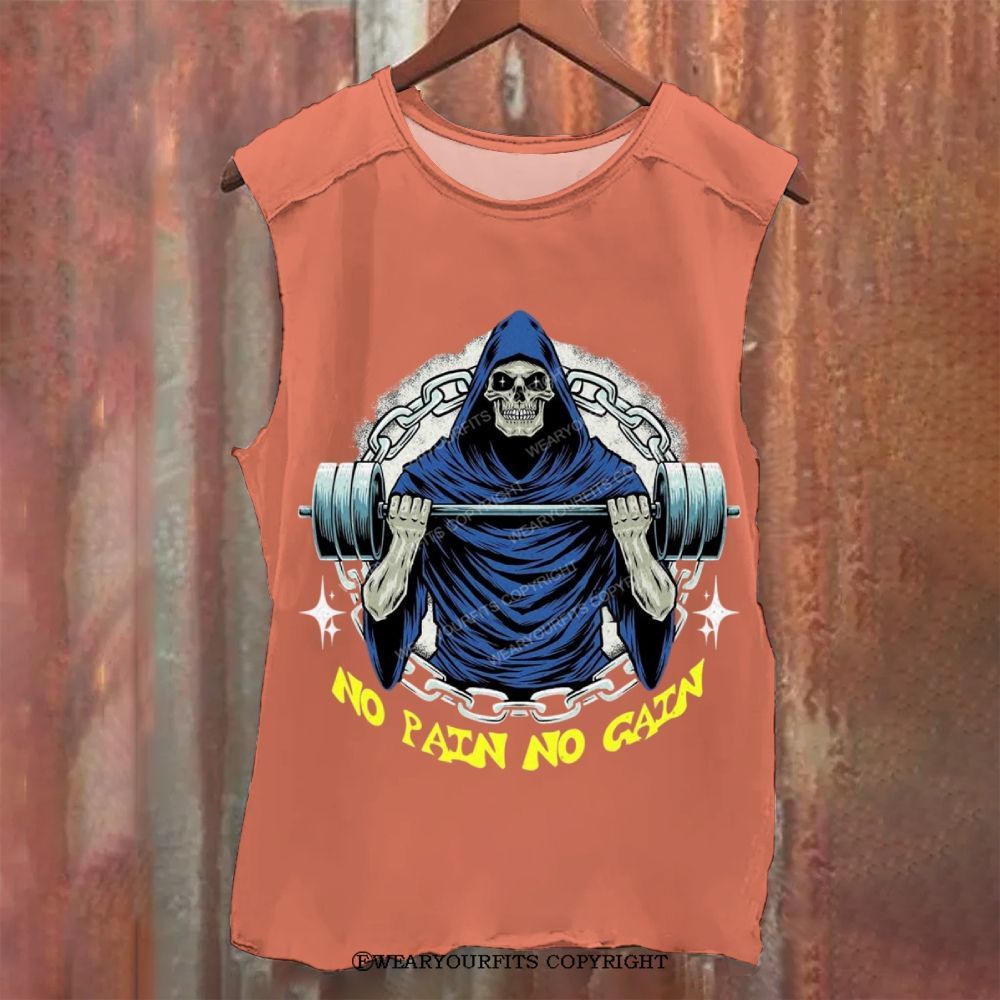 No Pain No Gain Unisex Washed Gym Tank Wearyourfits