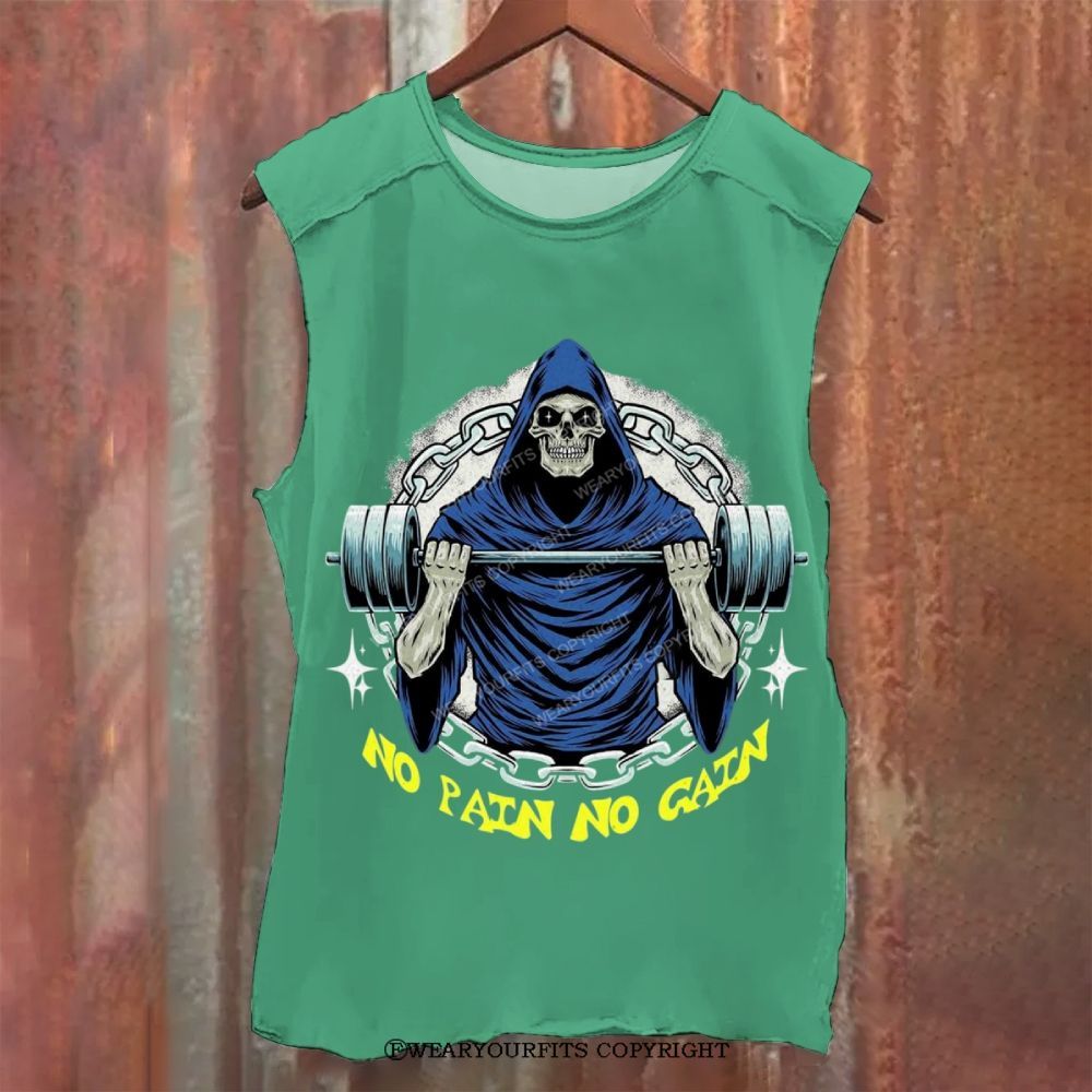 No Pain No Gain Unisex Washed Gym Tank Wearyourfits