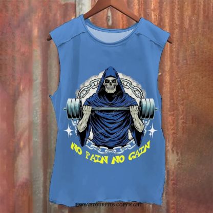 No Pain No Gain Unisex Washed Gym Tank Wearyourfits