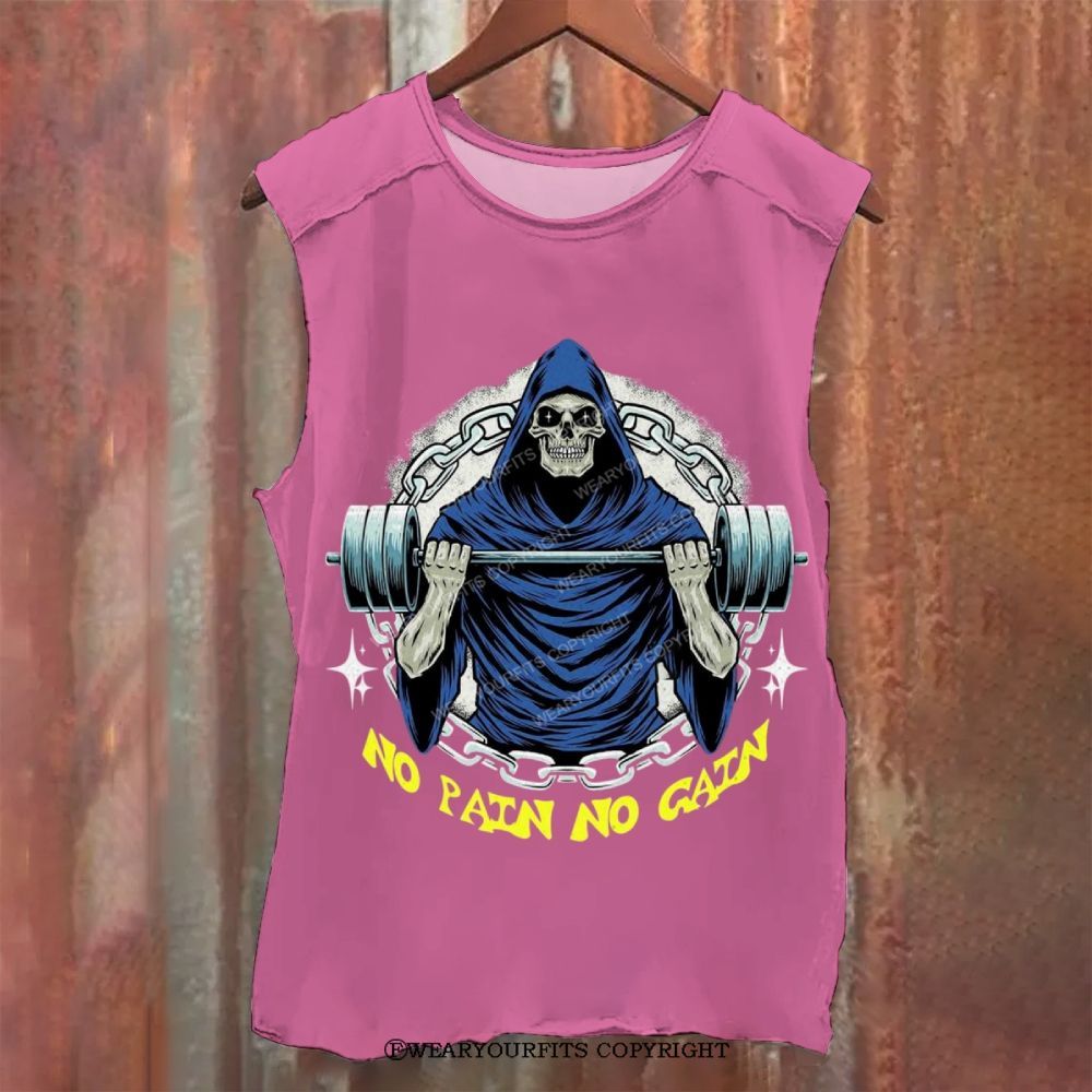 No Pain No Gain Unisex Washed Gym Tank Wearyourfits