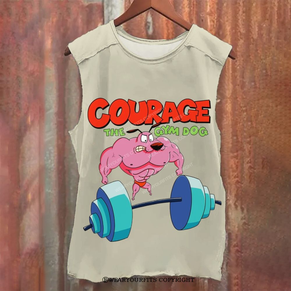 Courage The Gym Dog Unisex Washed Tank Wearyourfits