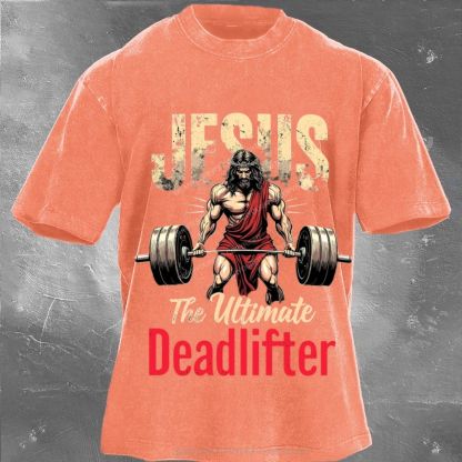 Jesus The Deadlifter Unisex Washed Tee Wearyourfits