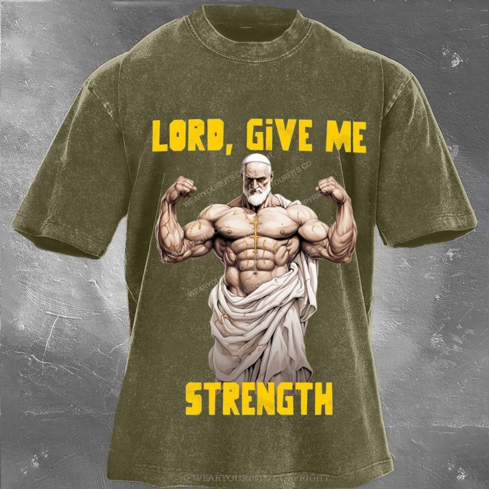 Give Me Strength Unisex Washed Tee Wearyourfits