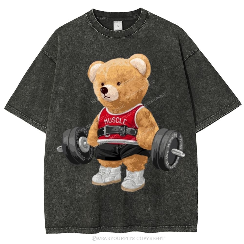 Fitness Bear Unisex Washed Tee Wearyourfits