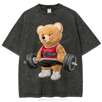 Fitness Bear Unisex Washed Tee Wearyourfits