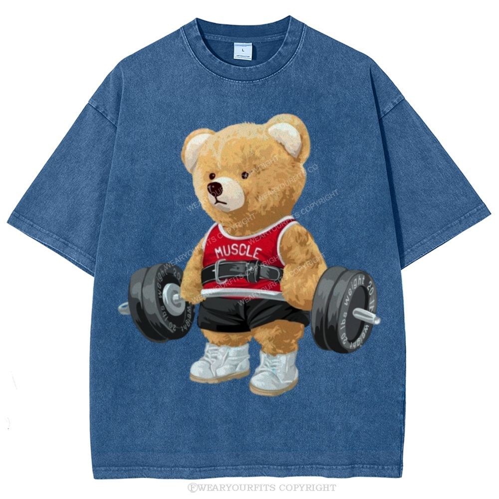 Fitness Bear Unisex Washed Tee Wearyourfits