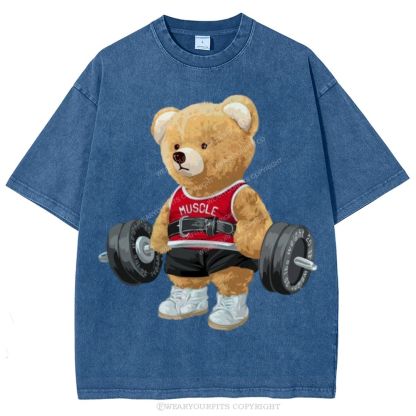 Fitness Bear Unisex Washed Tee Wearyourfits