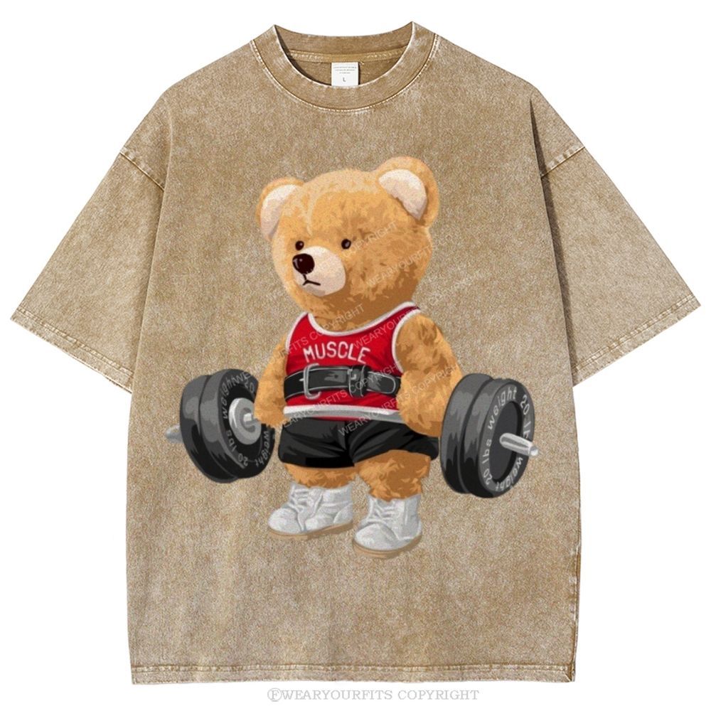 Fitness Bear Unisex Washed Tee Wearyourfits