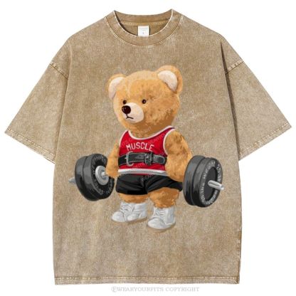 Fitness Bear Unisex Washed Tee Wearyourfits