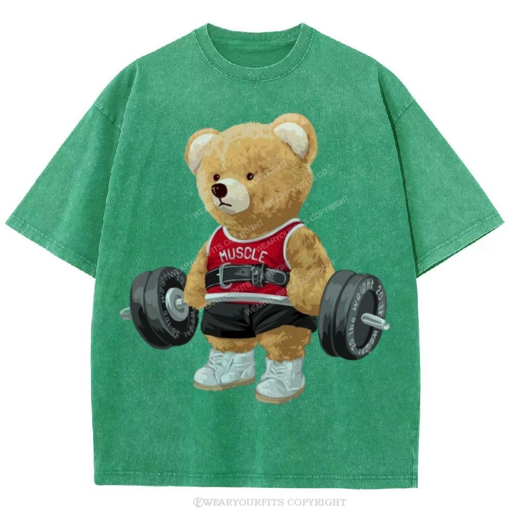 Fitness Bear Unisex Washed Tee Wearyourfits