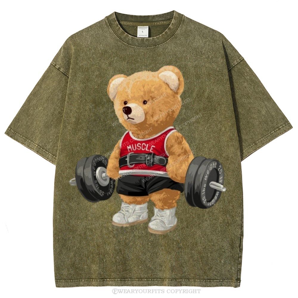 Fitness Bear Unisex Washed Tee Wearyourfits