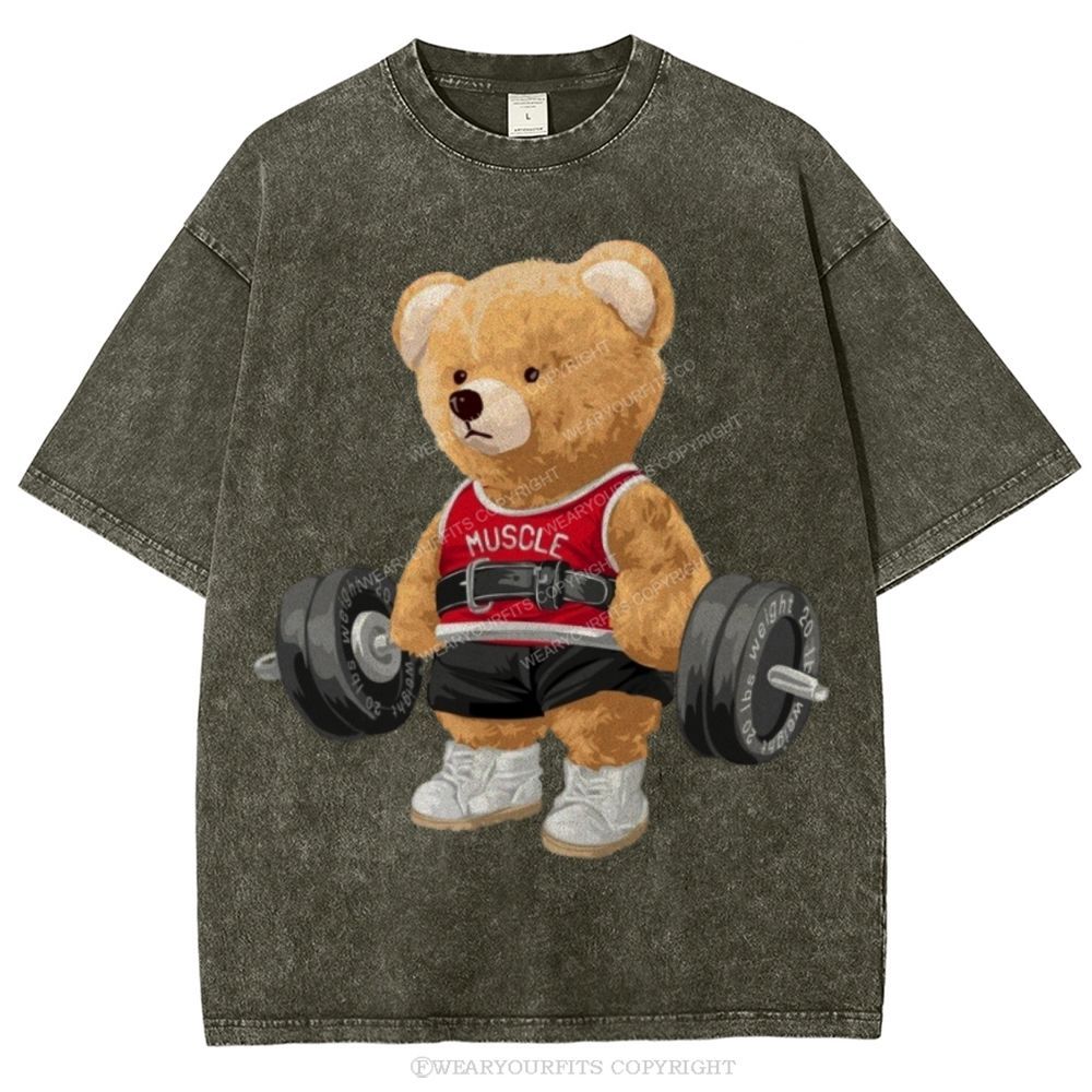 Fitness Bear Unisex Washed Tee Wearyourfits