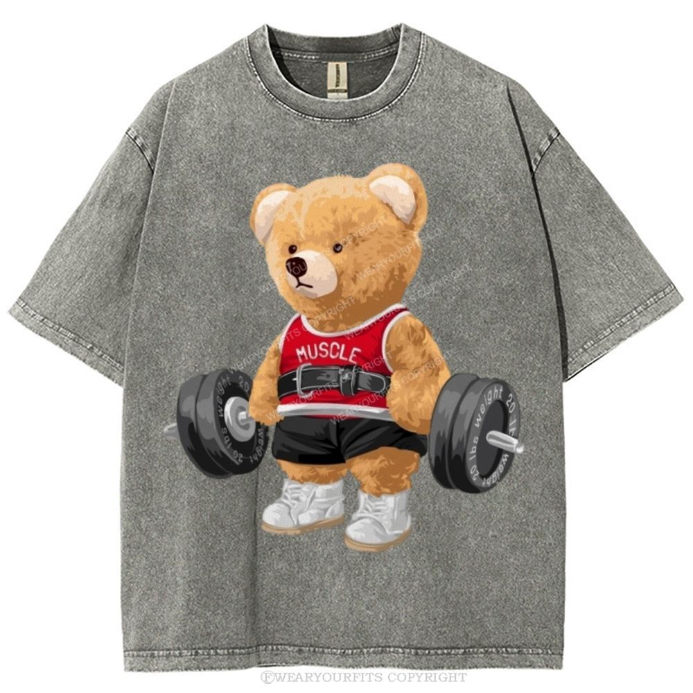 Fitness Bear Unisex Washed Tee Wearyourfits