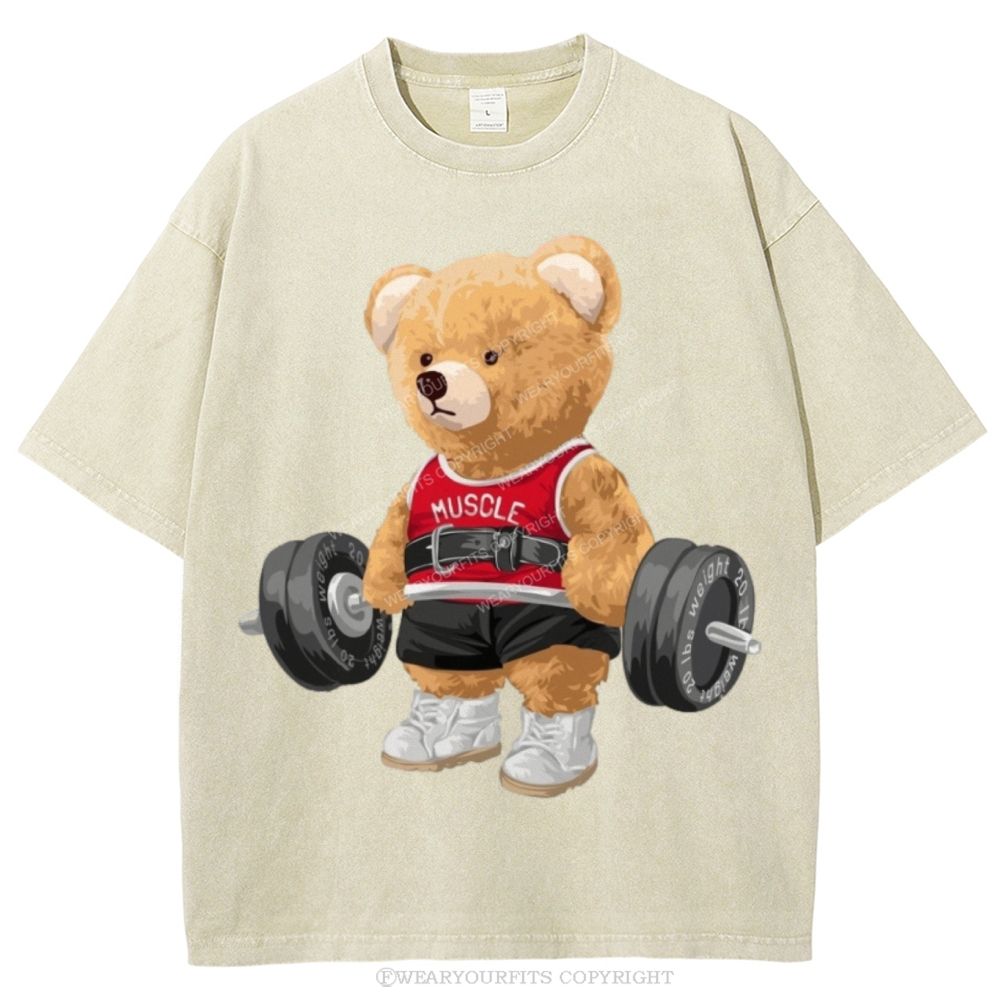 Fitness Bear Unisex Washed Tee Wearyourfits