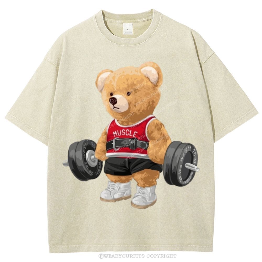 Fitness Bear Unisex Washed Tee Wearyourfits