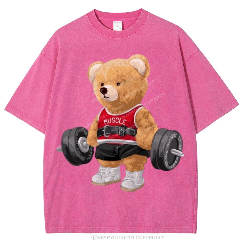 Fitness Bear Unisex Washed Tee Wearyourfits