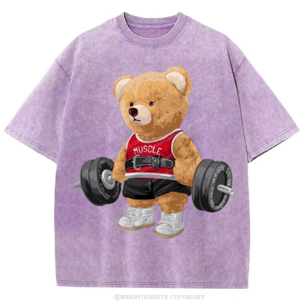 Fitness Bear Unisex Washed Tee Wearyourfits