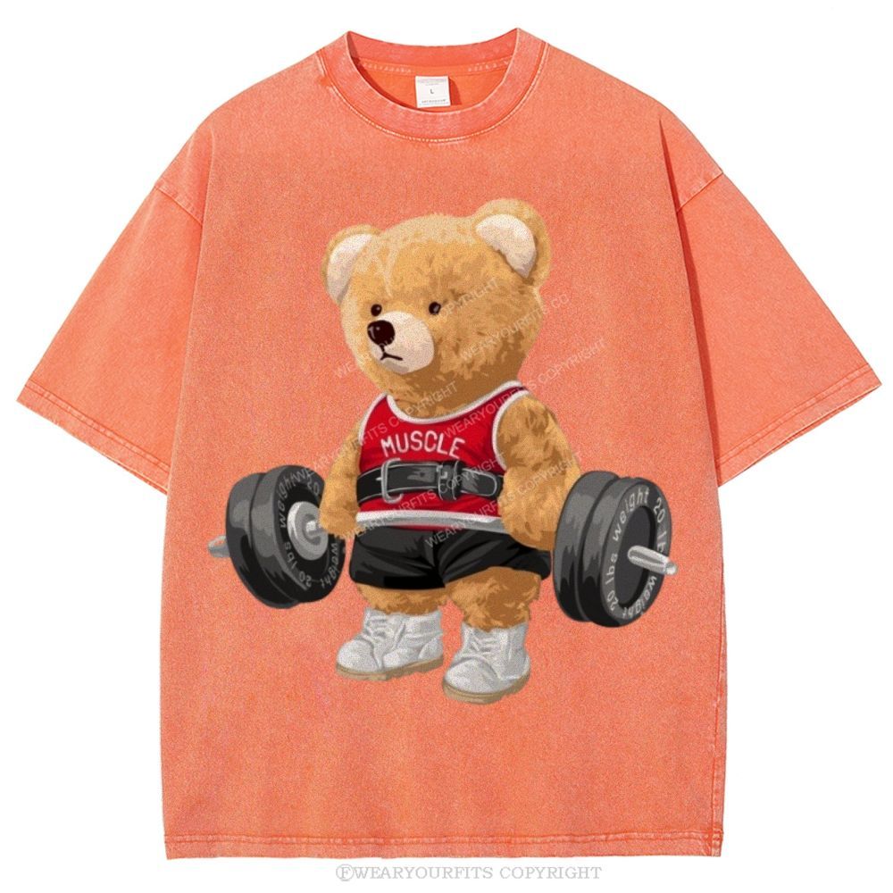 Fitness Bear Unisex Washed Tee Wearyourfits