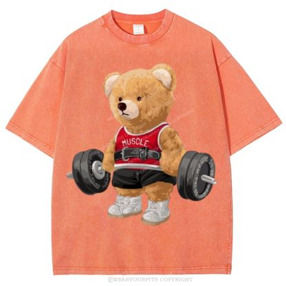 Fitness Bear Unisex Washed Tee Wearyourfits