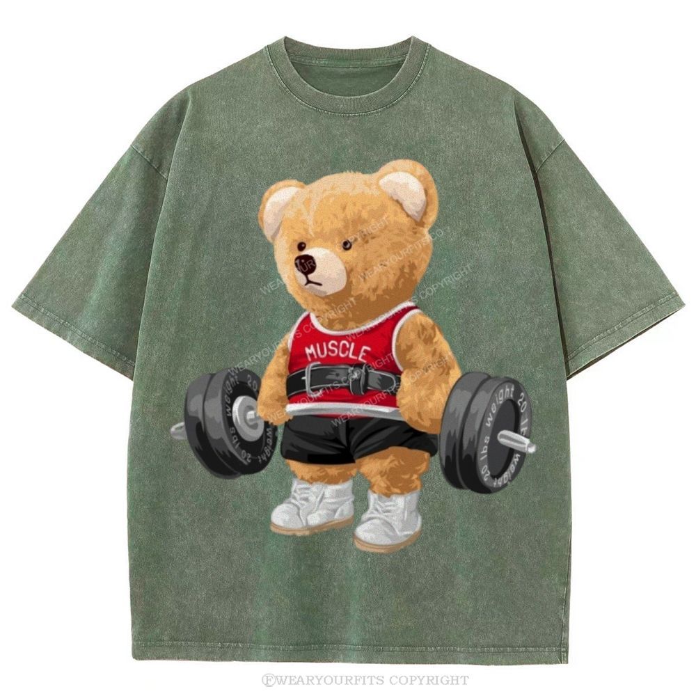 Fitness Bear Unisex Washed Tee Wearyourfits