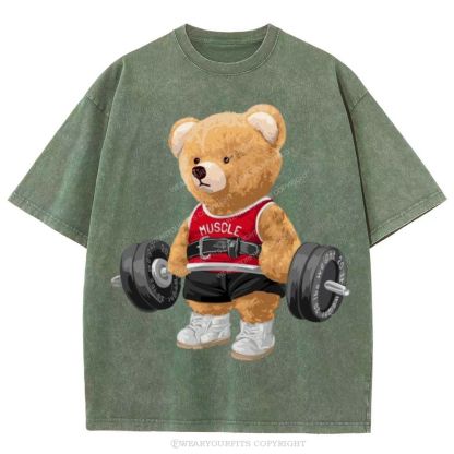 Fitness Bear Unisex Washed Tee Wearyourfits