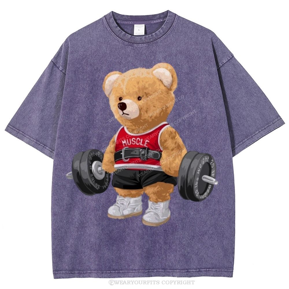 Fitness Bear Unisex Washed Tee Wearyourfits