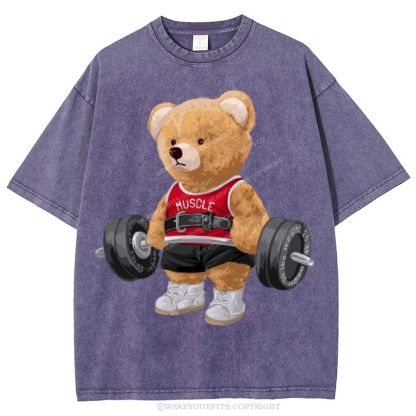 Fitness Bear Unisex Washed Tee Wearyourfits