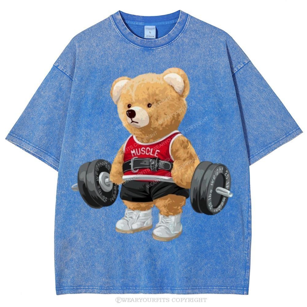 Fitness Bear Unisex Washed Tee Wearyourfits