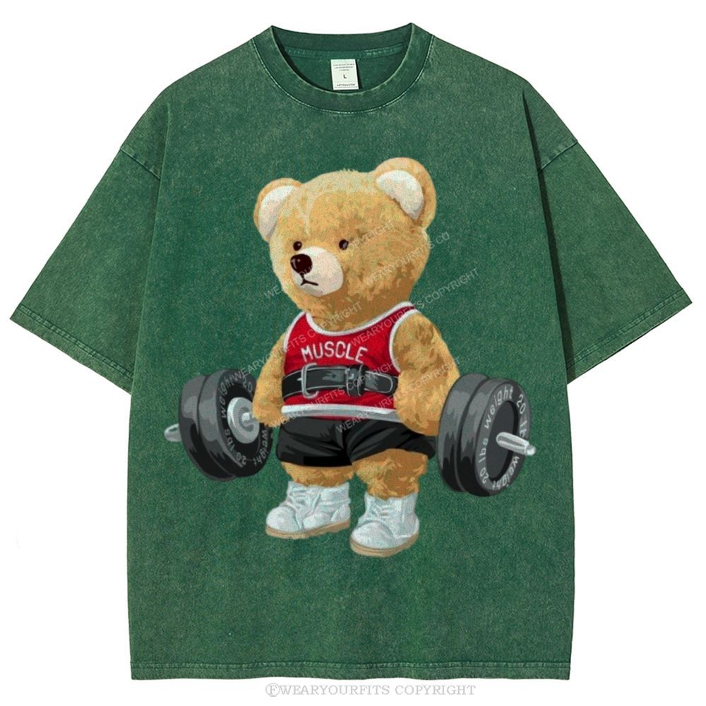 Fitness Bear Unisex Washed Tee Wearyourfits