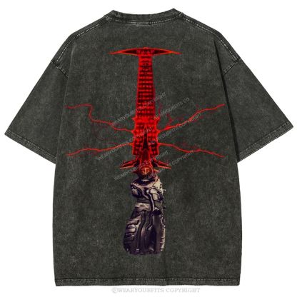Doom Slayer’s Crucible Sword Unisex Washed Tee Wearyourfits