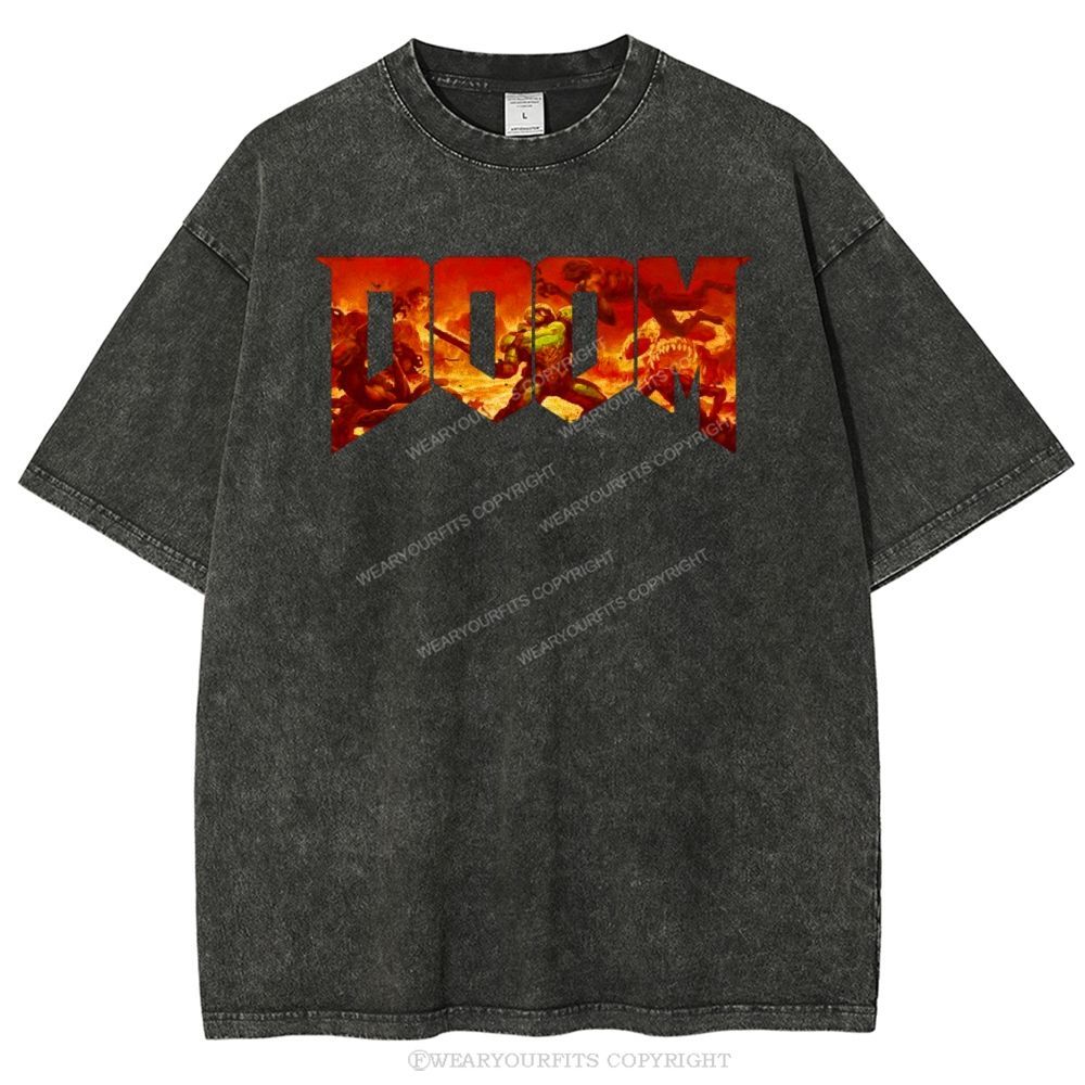 Doom Slayer’s Crucible Sword Unisex Washed Tee Wearyourfits