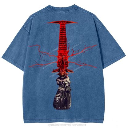 Doom Slayer’s Crucible Sword Unisex Washed Tee Wearyourfits