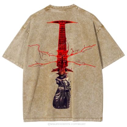 Doom Slayer’s Crucible Sword Unisex Washed Tee Wearyourfits