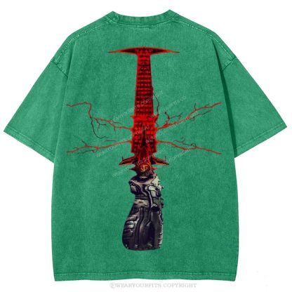 Doom Slayer’s Crucible Sword Unisex Washed Tee Wearyourfits