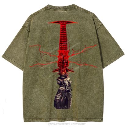 Doom Slayer’s Crucible Sword Unisex Washed Tee Wearyourfits