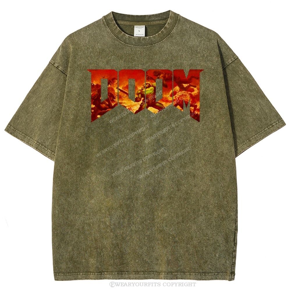 Doom Slayer’s Crucible Sword Unisex Washed Tee Wearyourfits
