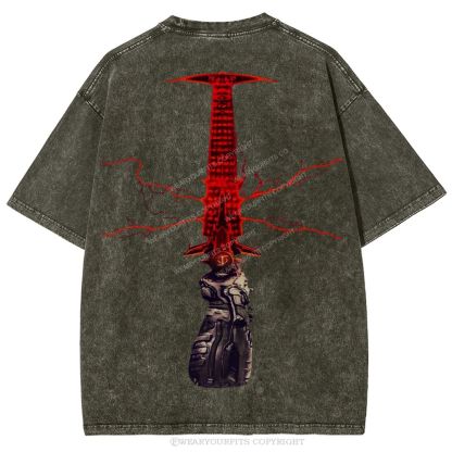 Doom Slayer’s Crucible Sword Unisex Washed Tee Wearyourfits