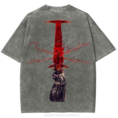 Doom Slayer’s Crucible Sword Unisex Washed Tee Wearyourfits